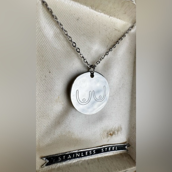 Breast Cancer Awareness Stainless Steel  Pendant & Adjustable 18”-20”Necklace - Picture 13 of 16